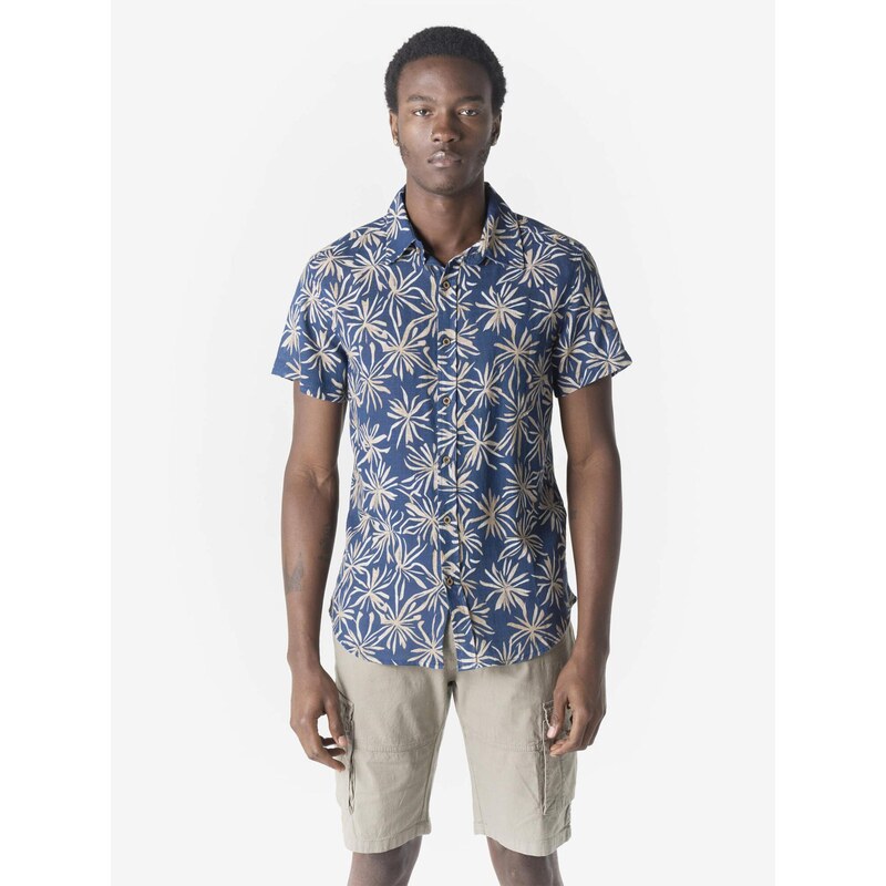 KOROSHI Košeľa piesková / námornícka modrá 68212856