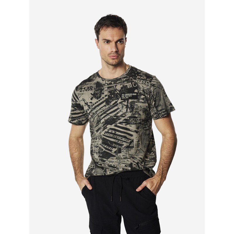 KOROSHI Tričko kaki / jedľová 68212842