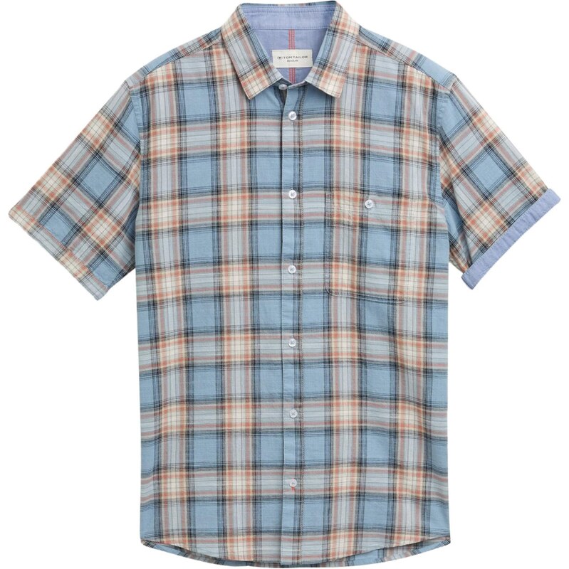 TOM TAILOR Košeľa piesková / svetlomodrá / koňaková 68213058