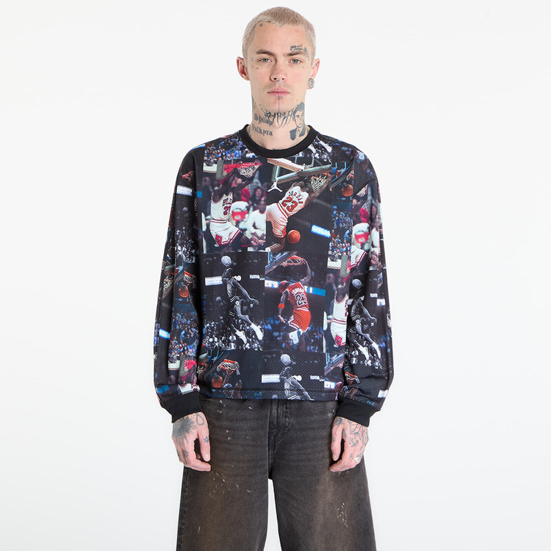Tričko Jordan Flight Mens Printed Long-Sleeve Jersey Black/ White M 68211897