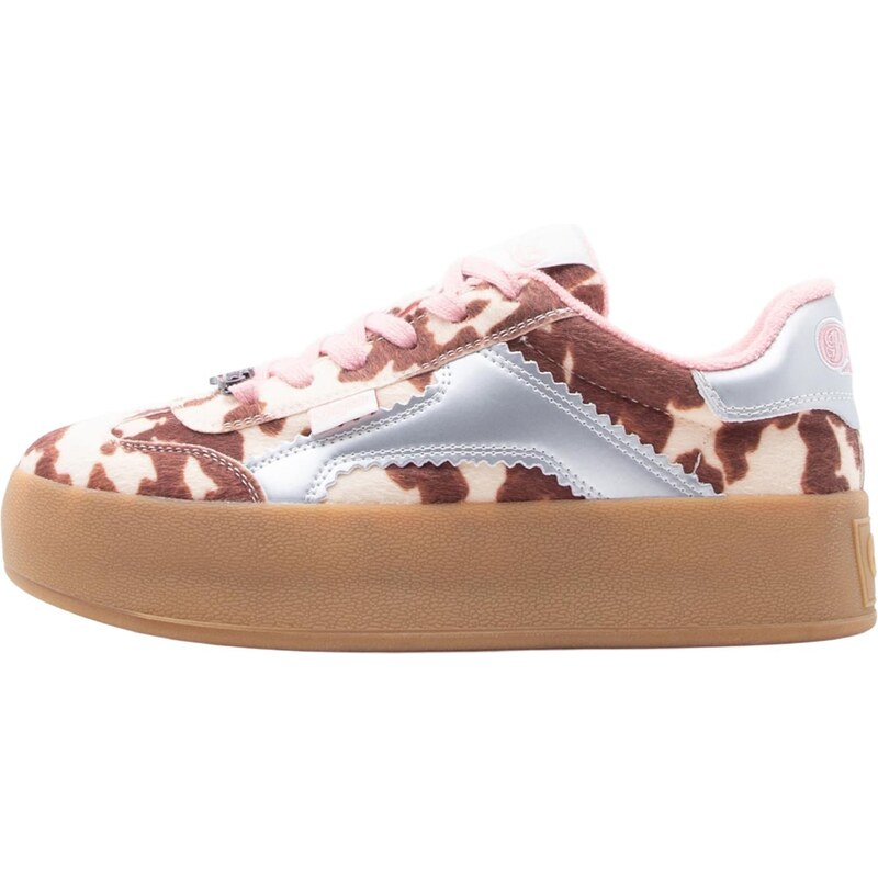 BUFFALO Nízke tenisky CAJO piesková / brokátová / ružová / strieborná 68213219