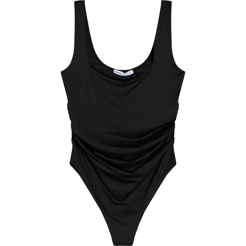 Bershka Košeľové body čierna 68213248