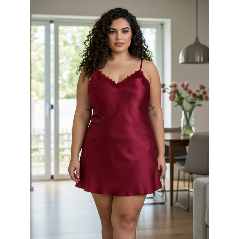 Trendyol Curve Negližé tmavočervená 68213260