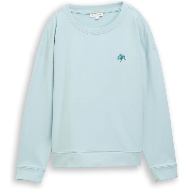 TOM TAILOR Mikina svetlomodrá / tmavozelená / biela 68213281