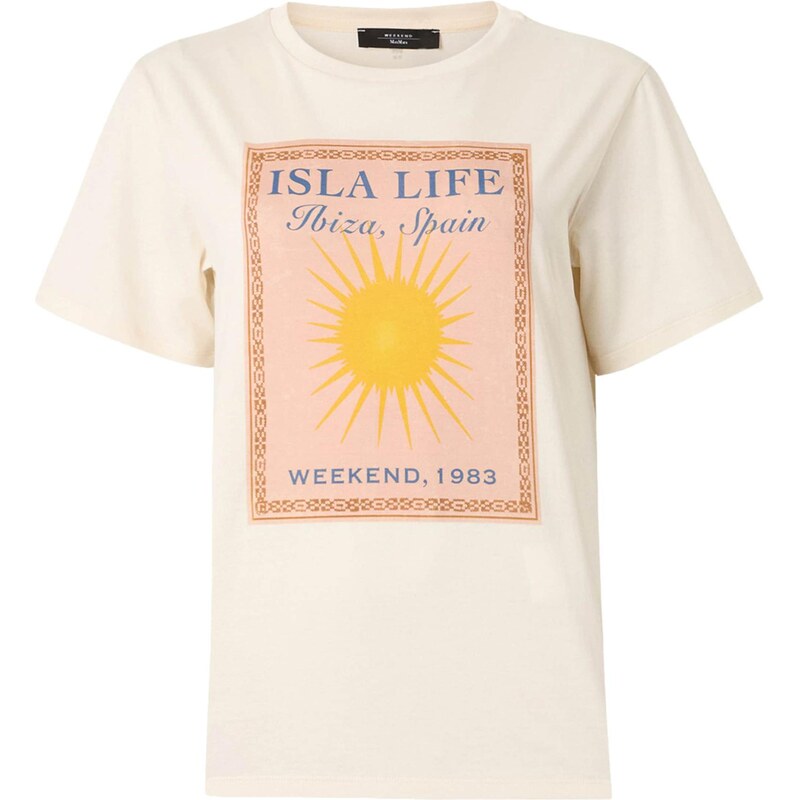 Weekend Max Mara Tričko PANTERA nebielená / modrá / žltá / broskyňová 68213302