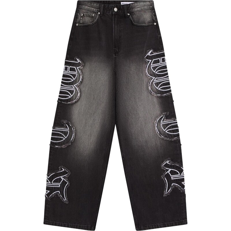 Bershka Džínsy čierny denim 68213334