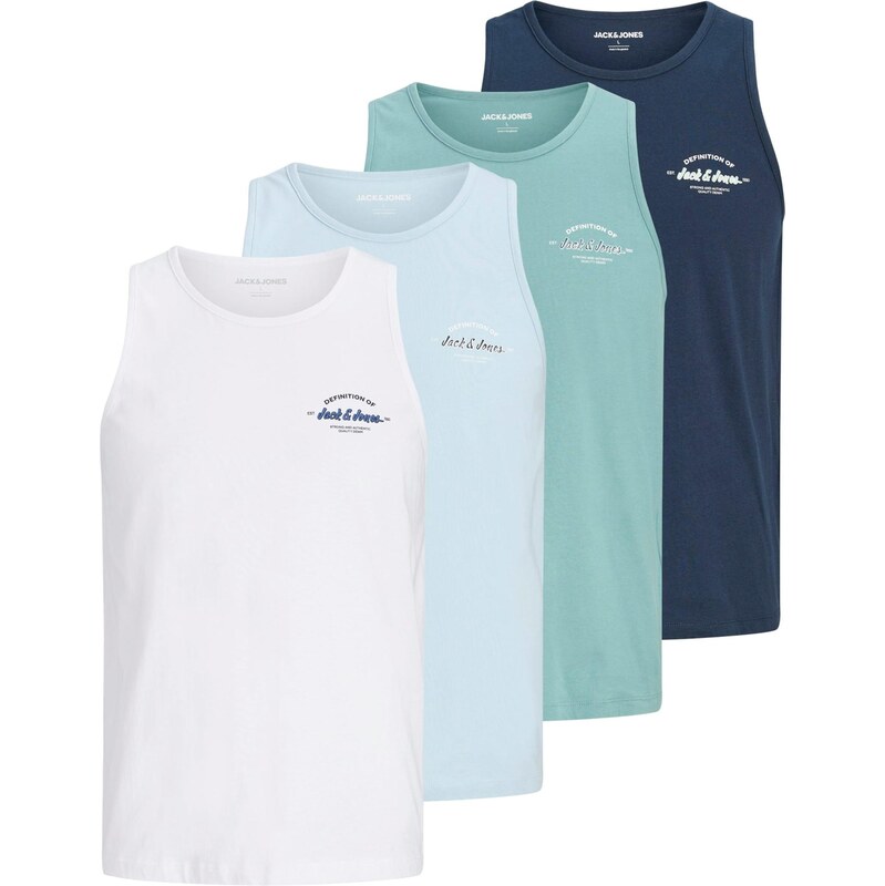 JACK & JONES Tričko JJBRANDON námornícka modrá / svetlomodrá / mätová 68213437