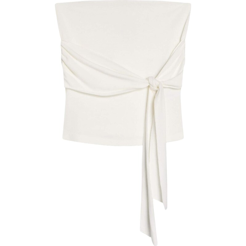 Bershka Top prírodná biela 68213369