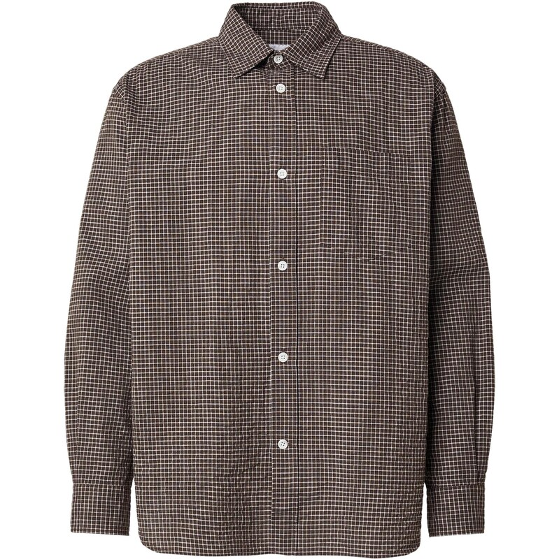 NORSE PROJECTS Košeľa Espevik tmavošedá / biela 68213548