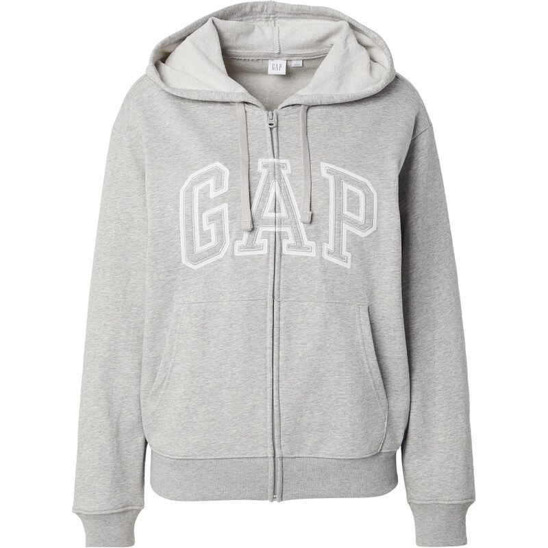 GAP Tepláková bunda HERITAGE sivá melírovaná / biela 68213579