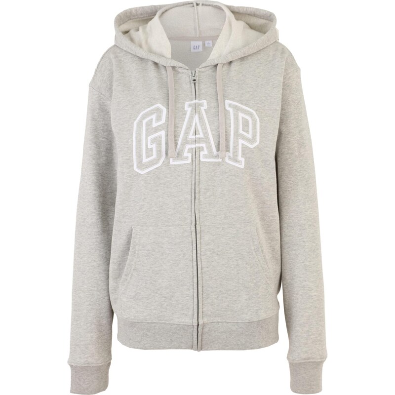 Gap Tall Tepláková bunda HERITAGE svetlosivá / šedobiela 68213646
