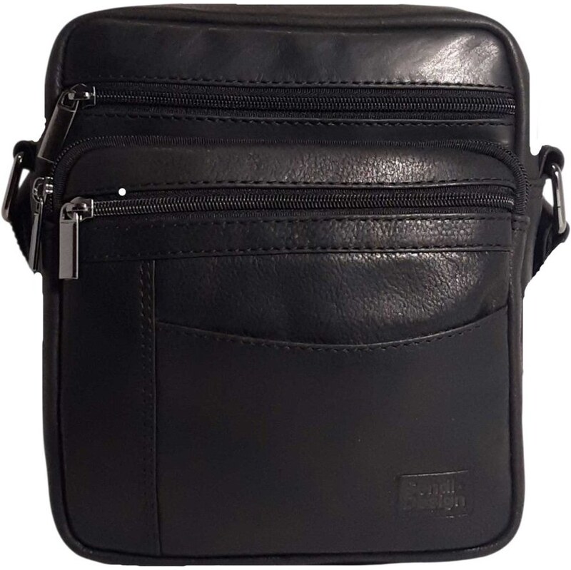Sendi Design Pánska kožená taška cez rameno HUGO čierna 68212310