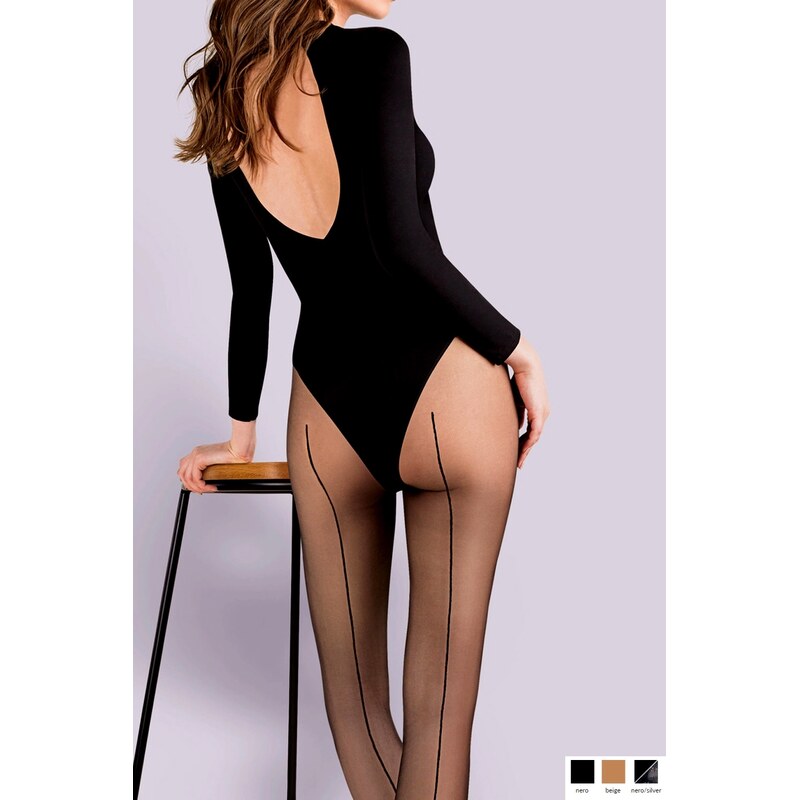 GABRIELLA Dámske pančuchové nohavice 116 Linette nero-silver 58286013