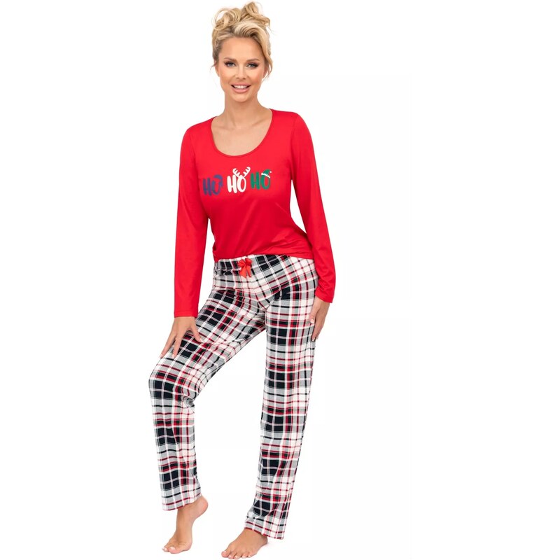 Donna Dámske pyžamo Ho Ho long red 58403234
