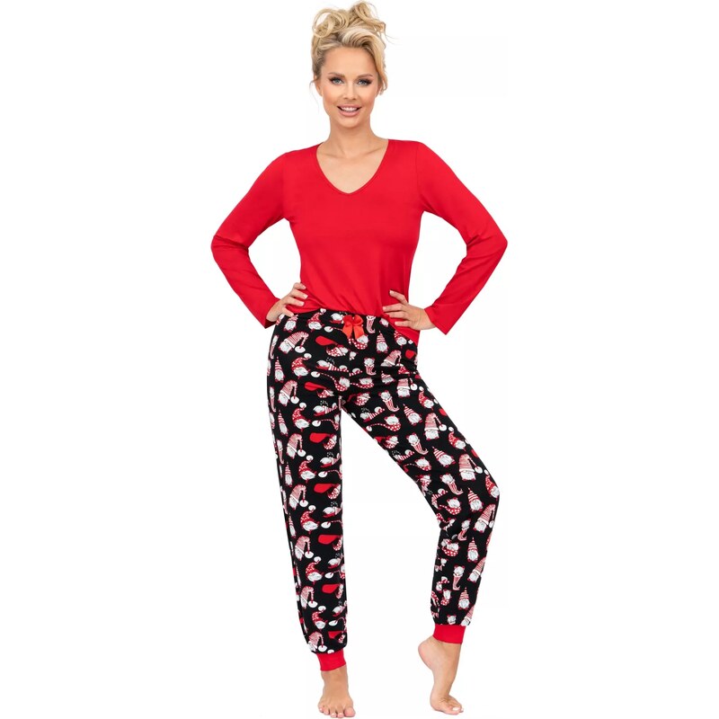 Donna Dámske pyžamo Santi long red 58403239