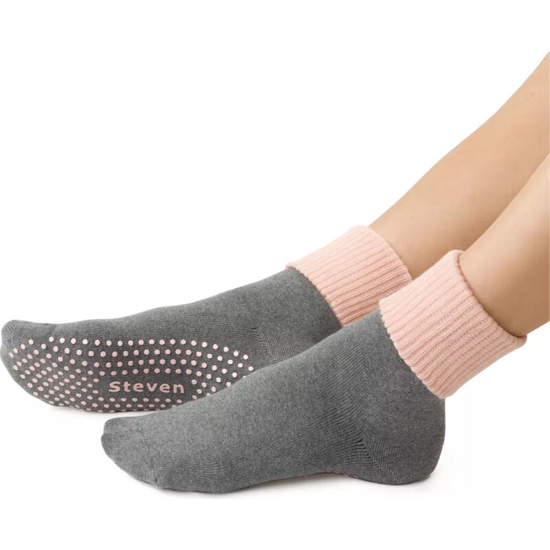 Steven Dámske ponožky Abs 126 szaro-różowe 66787367