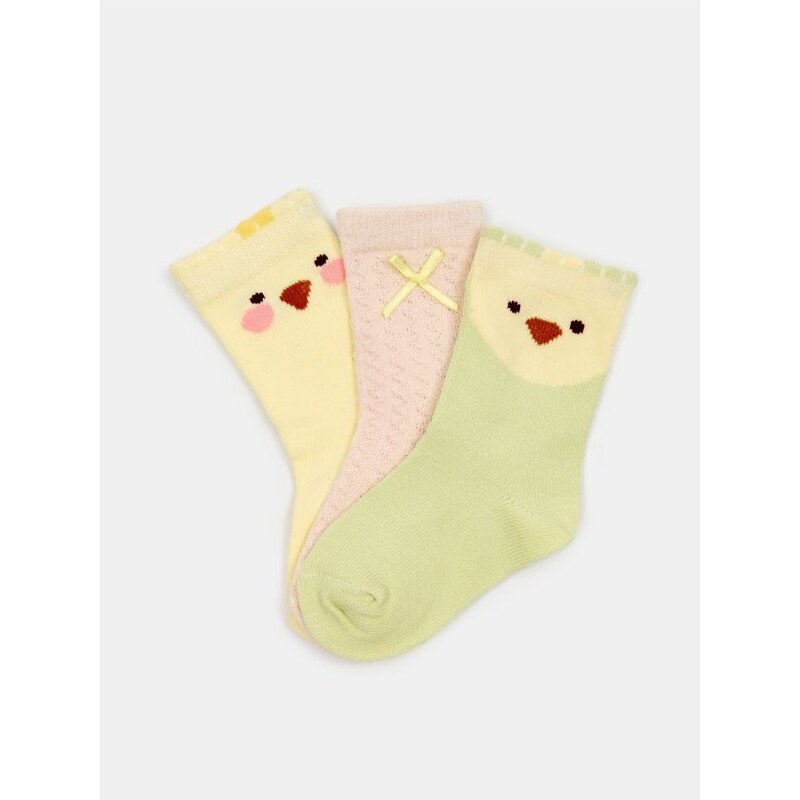 Sinsay - Súprava 3 párov ponožiek - viacfarebná 68217073