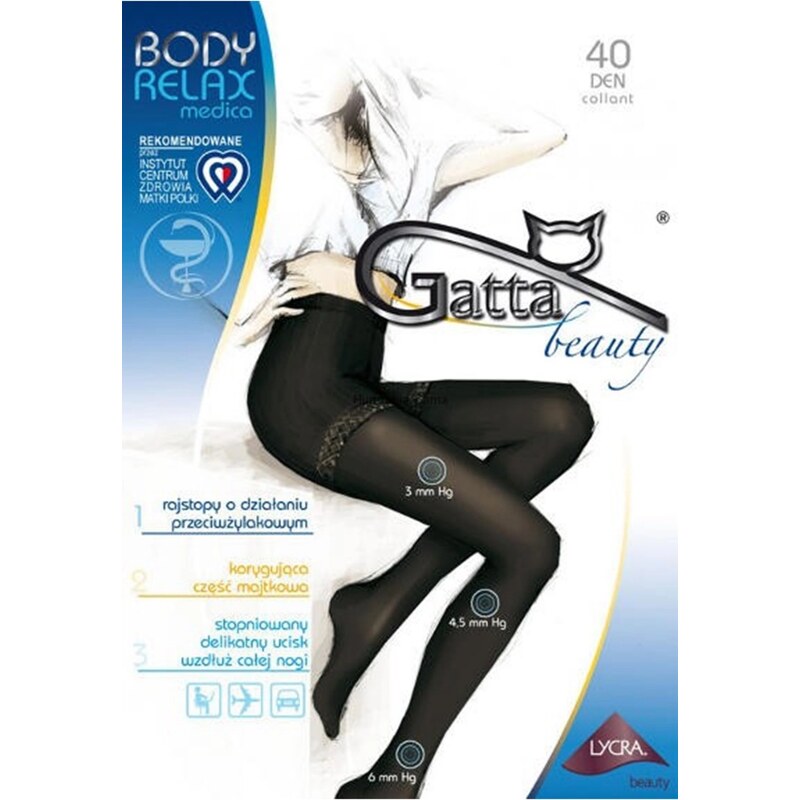 GATTA Dámske pančuchové nohavice Body relaxmedica 40den plus 62870396