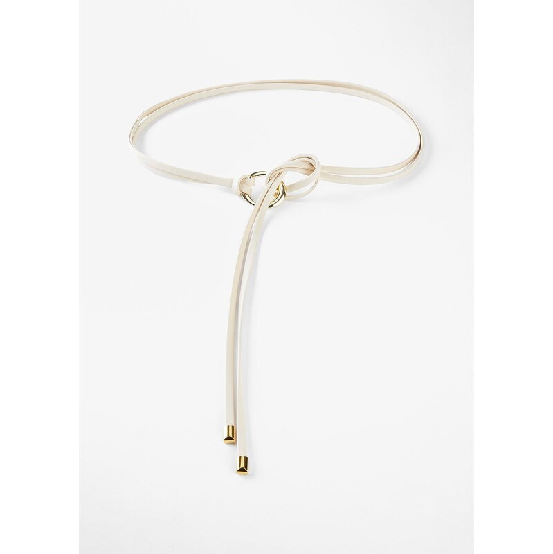 bonprix Opasok na zaviazanie s uzlíkovým detailom, farba béžová 62679590