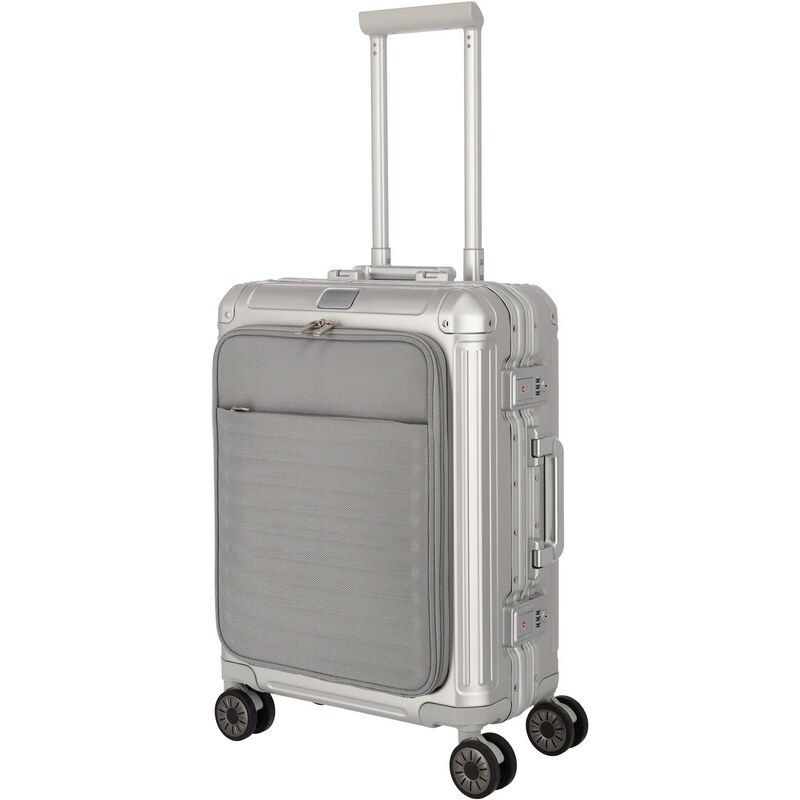 Hliníkový kufor Travelite Next 2.0Front pocket Silver 68218674