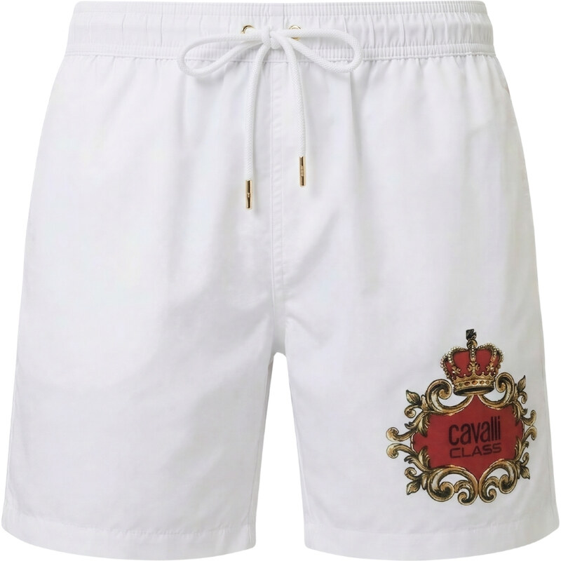 CAVALLI CLASS Logo White plavky 67782402