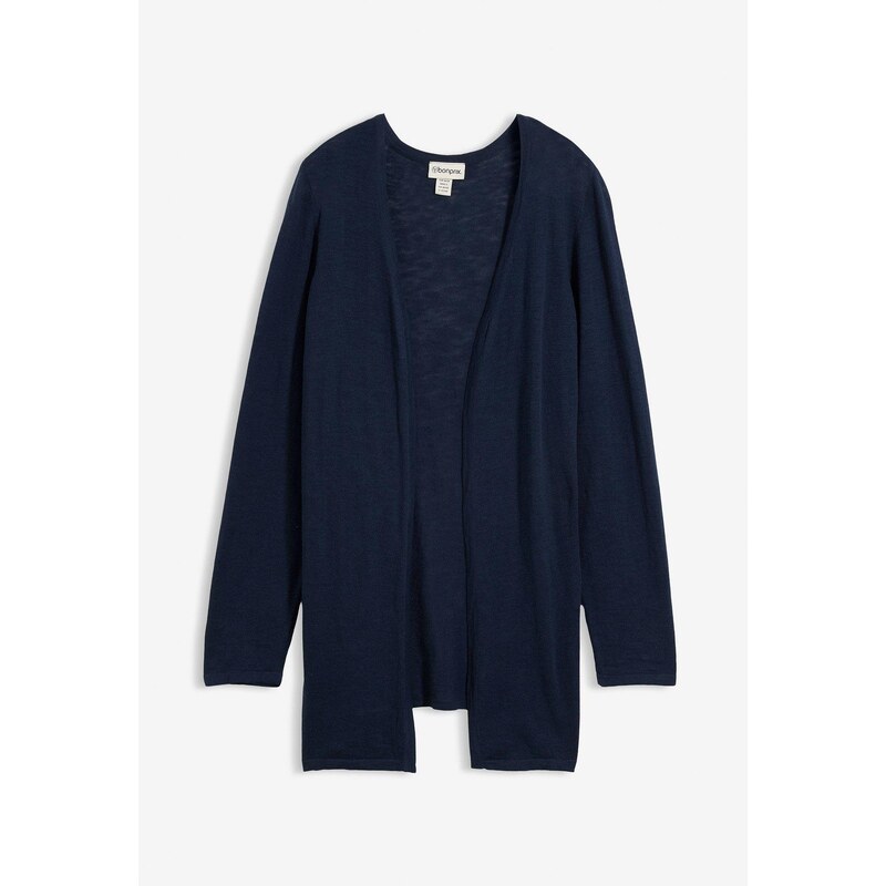 bonprix Bavlnený pletený sveter Slub kvalita, farba modrá 45031098