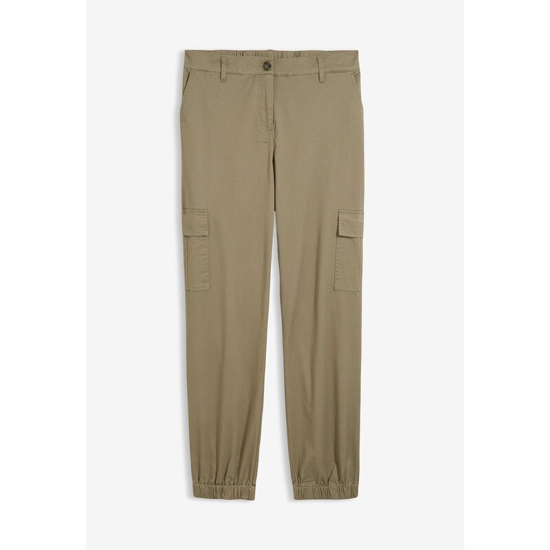 bonprix Kapsáčové nohavice z bavlny so strečom, farba zelená 44962039