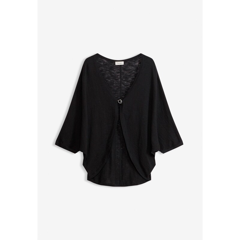 bonprix Pletený sveter z čistej bavlny, farba čierna 44790747