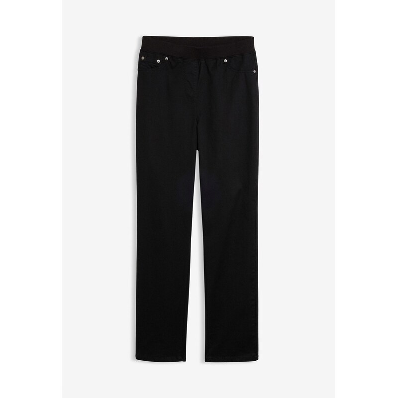 bonprix Twillové nohavice z elastického bavlneného mixu, farba čierna 44735266