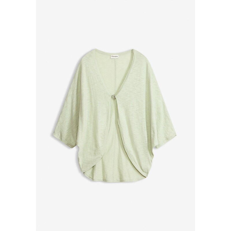 bonprix Pletený sveter z čistej bavlny, farba zelená 44791844