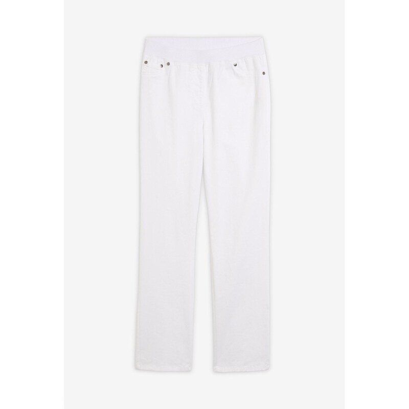 bonprix Twillové nohavice z elastického bavlneného mixu, farba biela 44740646