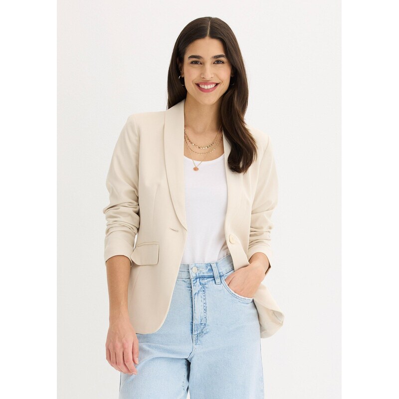 bonprix Blejzer s gombičkami, farba béžová 45131889