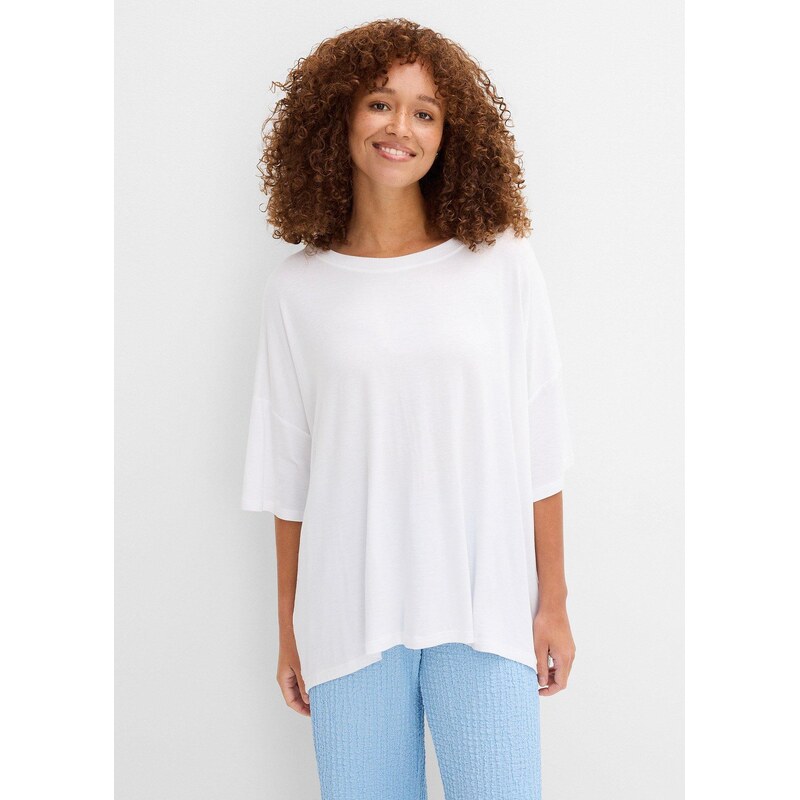 bonprix Oversize-tričko z padavej viskózy, farba biela 50408514