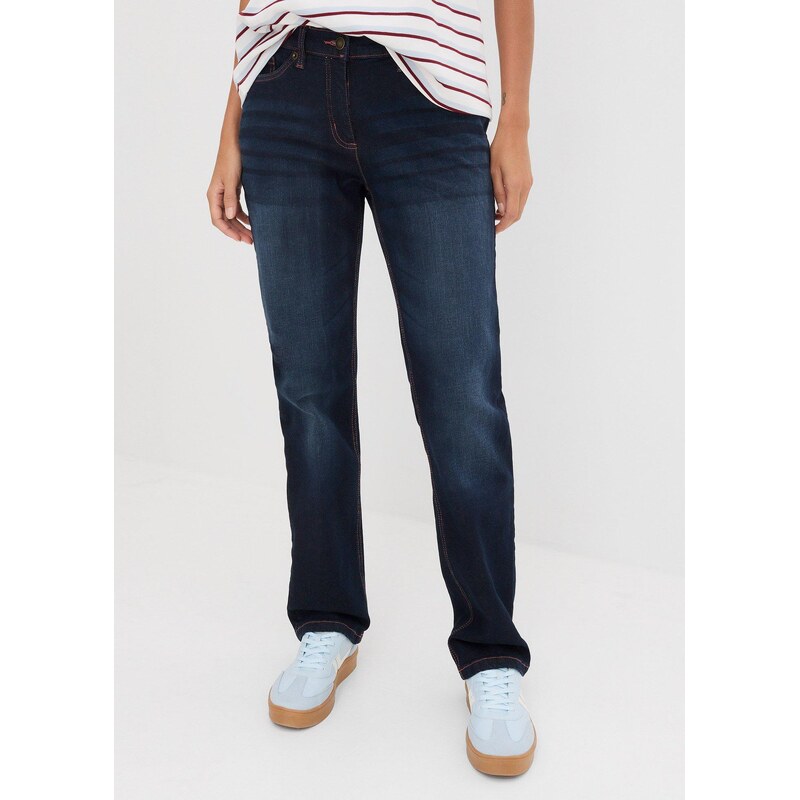 bonprix Rovné džínsy s pohodlným pásom, stredná výška pásu, farba 66963675