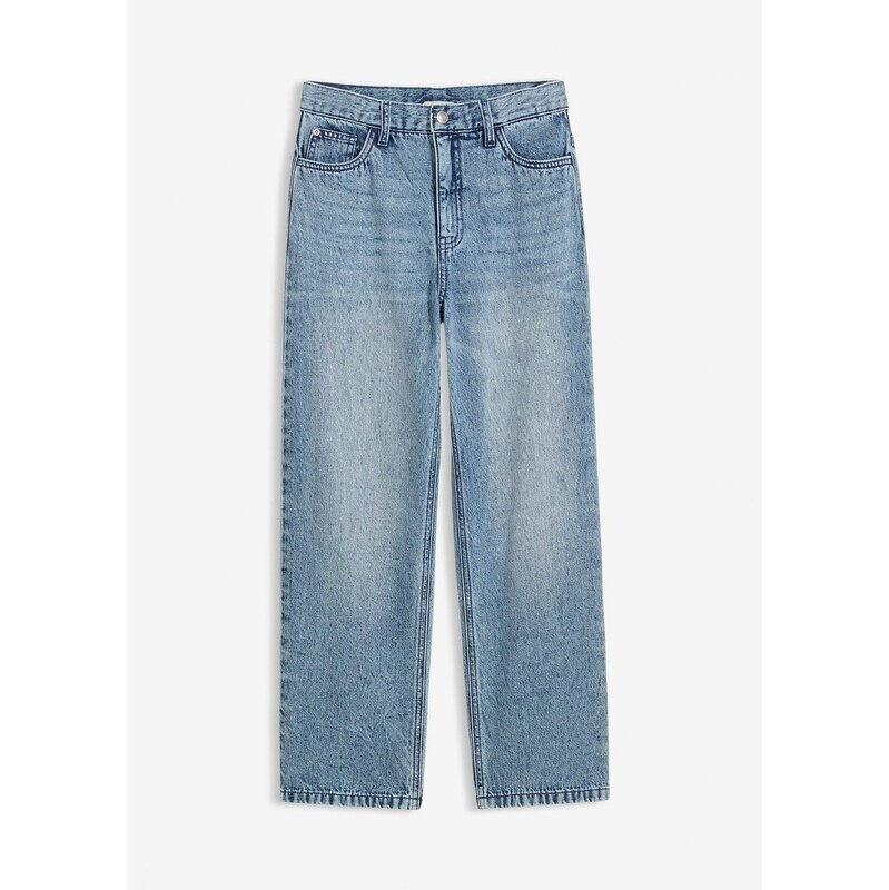 bonprix Džínsy, rovné, Extra Loose Fit, prestaviteľný pás, farba modrá 68219371