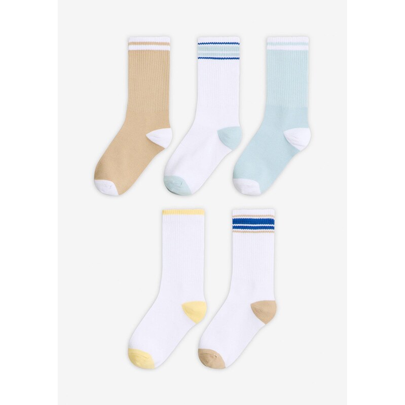 bonprix Športové ponožky s bio bavlnou (5 ks), farba biela 68219390