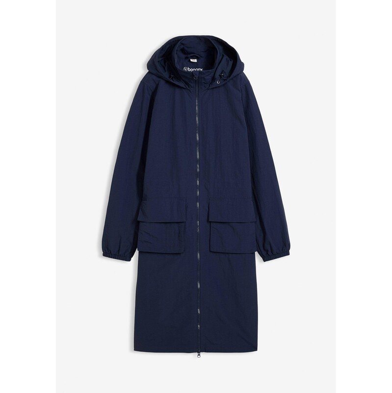 bonprix Nepremovaná, ľahká bunda parka, farba modrá 68219388