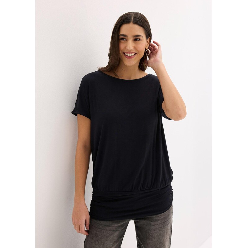 bonprix Tričko z mäkkého viskózového mixu, farba čierna 44741207