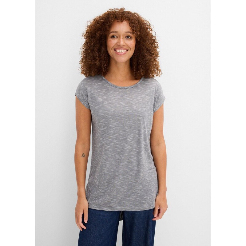 bonprix Dlhé tričko z viskózového materiálu, farba šedá 44741462