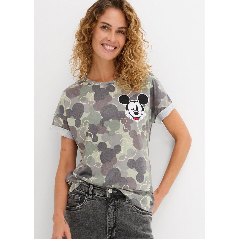 bonprix Tričko, Mickey Mouse výšivka, farba zelená 44742484