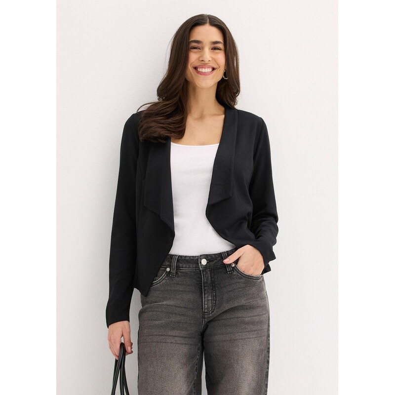 bonprix Džersejový blejzer z viskózového mixu, farba čierna 44749920