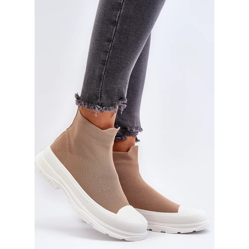 Kesi Hnedé dámske nazúvacie ponožkové topánky Ilanae 68223062