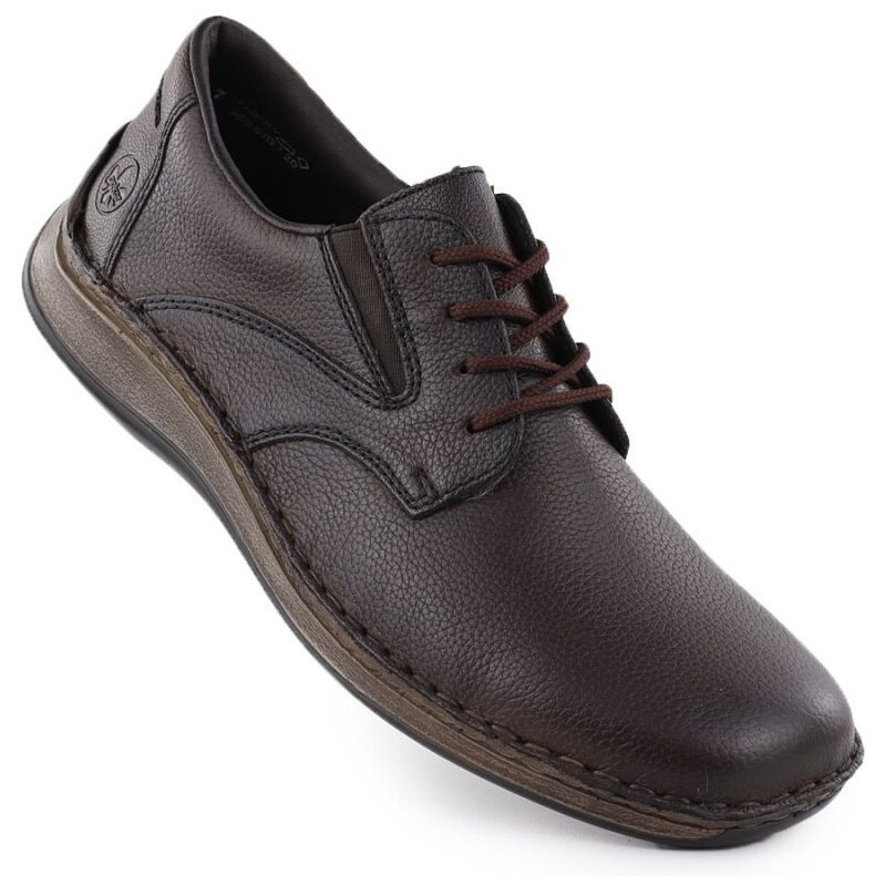 Rieker 05211-25 pánske pohodlné hnedé kožené poltopánky 68219936