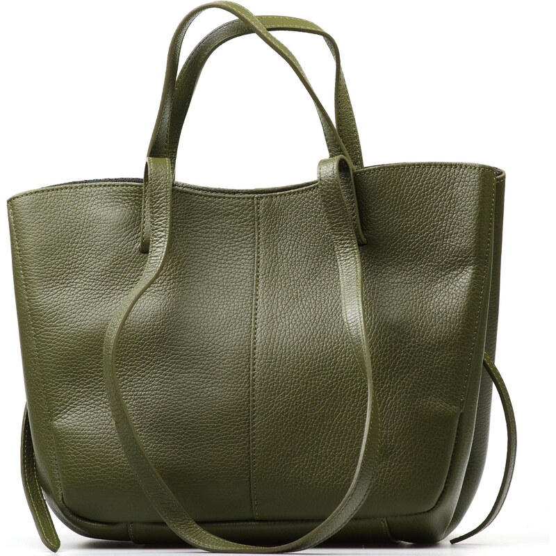 Blaire Kožená kabelka Lea olivovo zelená 68220396