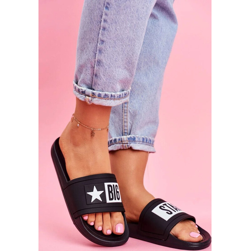 Čierne dámske módne šľapky Big Star 68223052