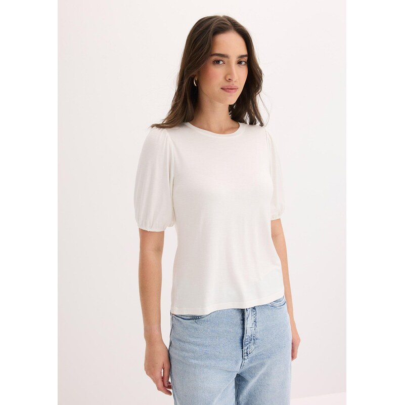 bonprix Tričko z mäkkého viskózového mixu, farba biela 68219383