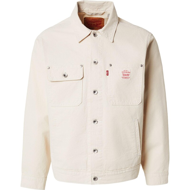 LEVIS Prechodná bunda Sunrise Trucker Jacket slonová kosť / červená 68243495