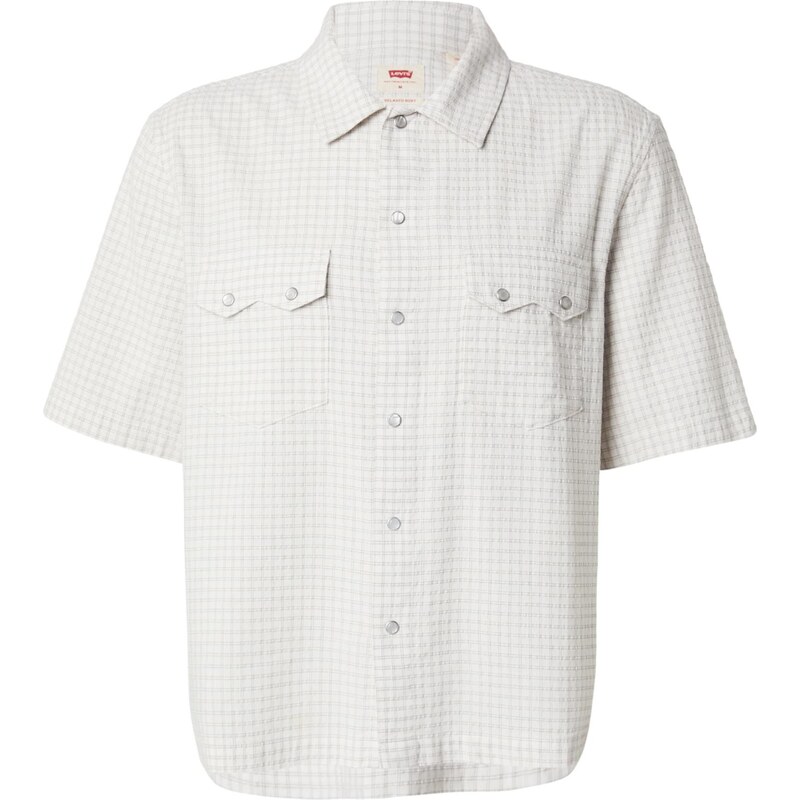 LEVIS Košeľa Short Sleeve Boxy Western Shirt tmavobéžová / biela 68243711