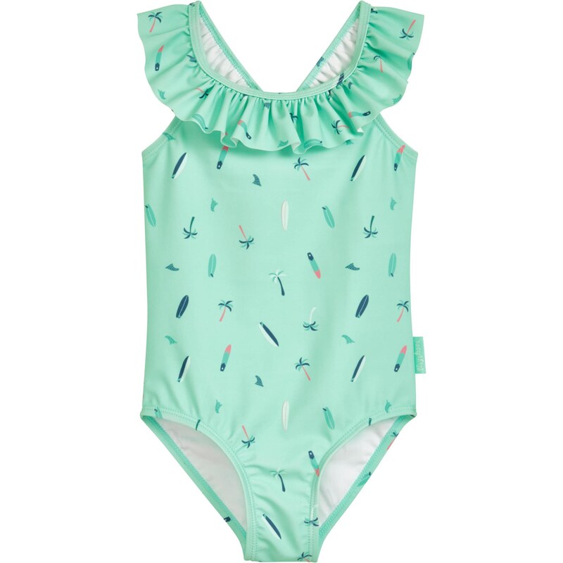 PLAYSHOES Jednodielne plavky Surfbrett Palme námornícka modrá / mätová 68244253