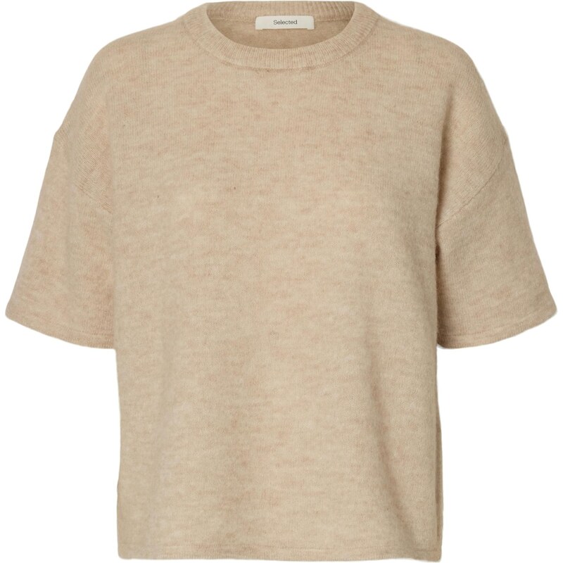 SELECTED Sveter SLFLulu béžová melírovaná 68244469